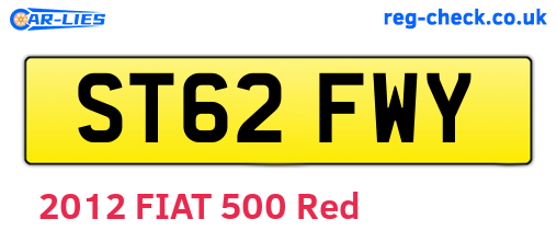 ST62FWY are the vehicle registration plates.