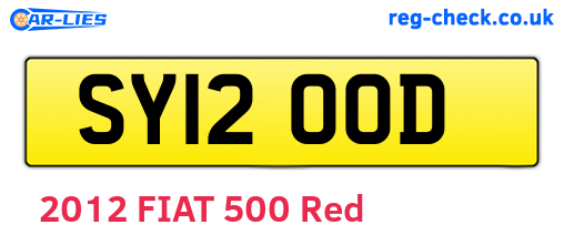 SY12OOD are the vehicle registration plates.