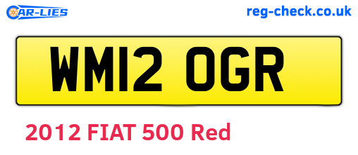 WM12OGR are the vehicle registration plates.