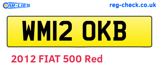 WM12OKB are the vehicle registration plates.