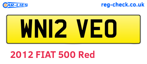 WN12VEO are the vehicle registration plates.