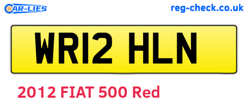 WR12HLN are the vehicle registration plates.