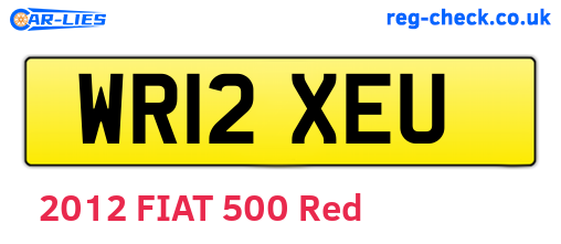 WR12XEU are the vehicle registration plates.