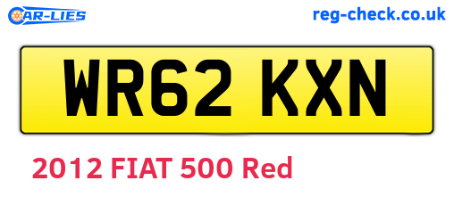 WR62KXN are the vehicle registration plates.