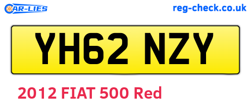 YH62NZY are the vehicle registration plates.