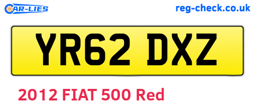YR62DXZ are the vehicle registration plates.