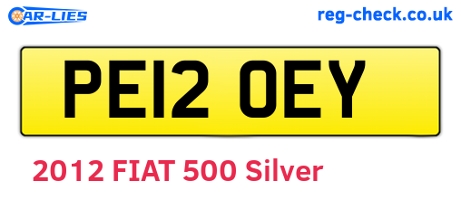 PE12OEY are the vehicle registration plates.