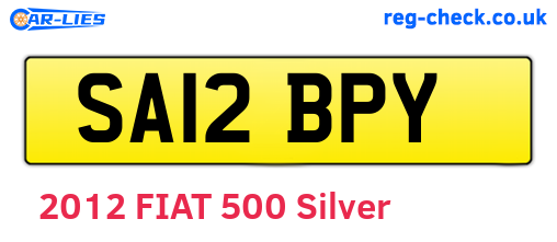 SA12BPY are the vehicle registration plates.