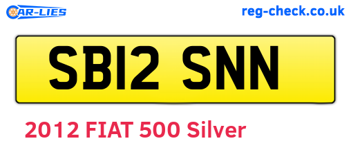SB12SNN are the vehicle registration plates.