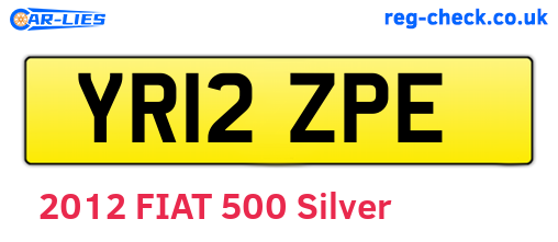 YR12ZPE are the vehicle registration plates.