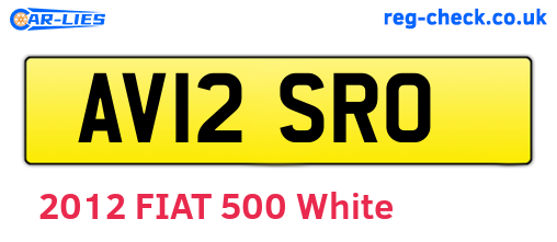 AV12SRO are the vehicle registration plates.