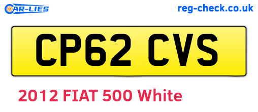 CP62CVS are the vehicle registration plates.