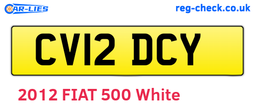 CV12DCY are the vehicle registration plates.
