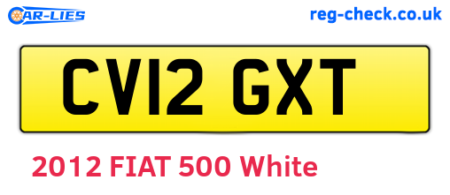 CV12GXT are the vehicle registration plates.