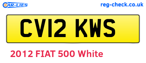 CV12KWS are the vehicle registration plates.