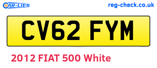 CV62FYM are the vehicle registration plates.