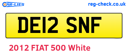 DE12SNF are the vehicle registration plates.