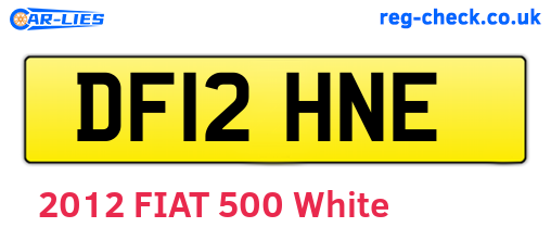 DF12HNE are the vehicle registration plates.