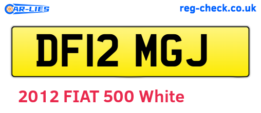 DF12MGJ are the vehicle registration plates.