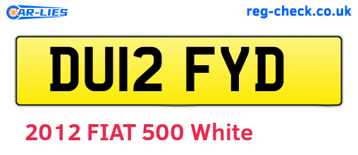 DU12FYD are the vehicle registration plates.
