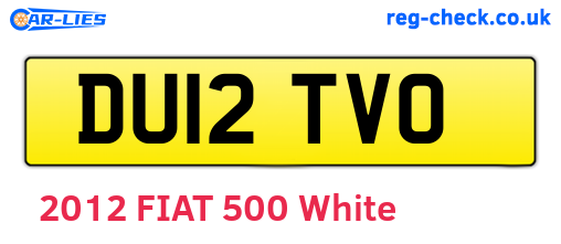 DU12TVO are the vehicle registration plates.
