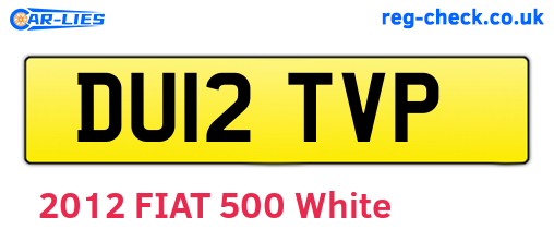 DU12TVP are the vehicle registration plates.