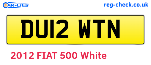 DU12WTN are the vehicle registration plates.