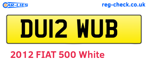DU12WUB are the vehicle registration plates.