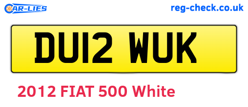 DU12WUK are the vehicle registration plates.