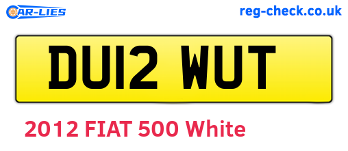 DU12WUT are the vehicle registration plates.