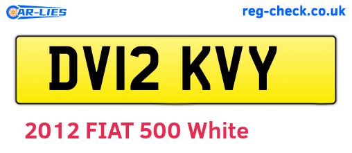 DV12KVY are the vehicle registration plates.
