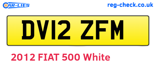 DV12ZFM are the vehicle registration plates.