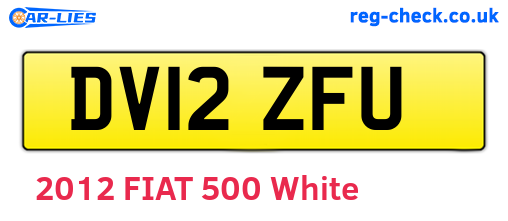 DV12ZFU are the vehicle registration plates.
