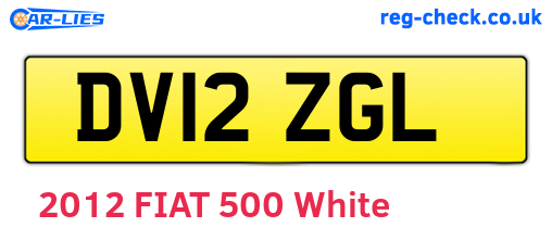 DV12ZGL are the vehicle registration plates.