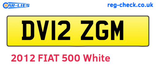 DV12ZGM are the vehicle registration plates.