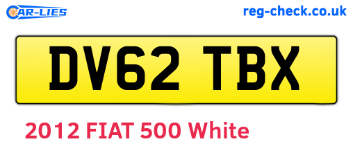 DV62TBX are the vehicle registration plates.