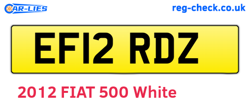EF12RDZ are the vehicle registration plates.