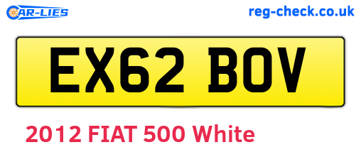 EX62BOV are the vehicle registration plates.