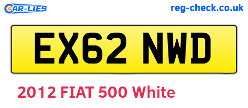 EX62NWD are the vehicle registration plates.