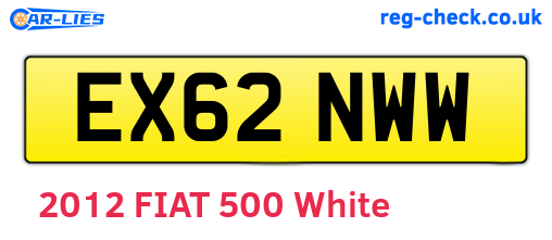 EX62NWW are the vehicle registration plates.