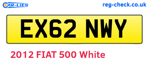 EX62NWY are the vehicle registration plates.