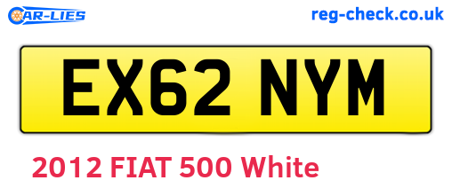 EX62NYM are the vehicle registration plates.