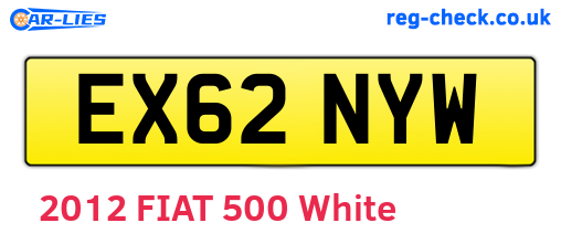 EX62NYW are the vehicle registration plates.