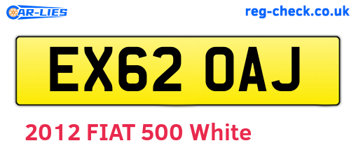 EX62OAJ are the vehicle registration plates.