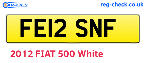 FE12SNF are the vehicle registration plates.