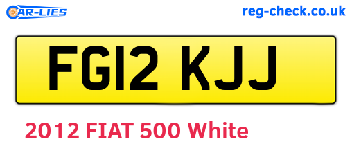 FG12KJJ are the vehicle registration plates.