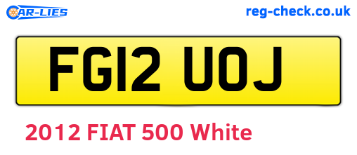 FG12UOJ are the vehicle registration plates.