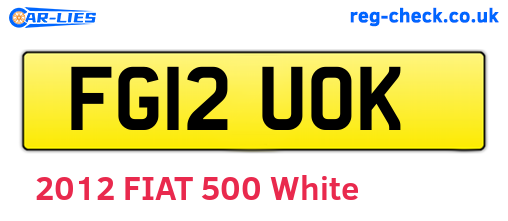 FG12UOK are the vehicle registration plates.
