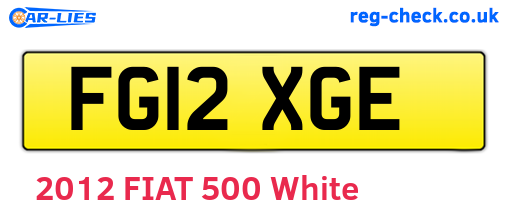 FG12XGE are the vehicle registration plates.