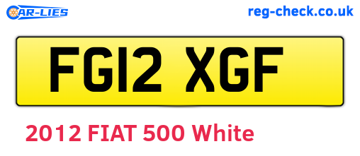 FG12XGF are the vehicle registration plates.